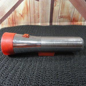 Vtg Ray-O-Vac Red button Magnetic Flashlight~Works~Old school lighting